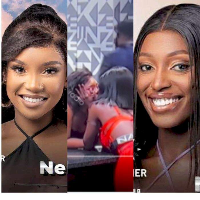 BBTitans: Two female housemates, Nana, Nelisa caught kissing (Video)