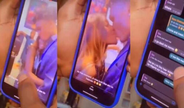 Shock as lady accepts to hook up with another man shortly after getting engaged to boyfriend (video)