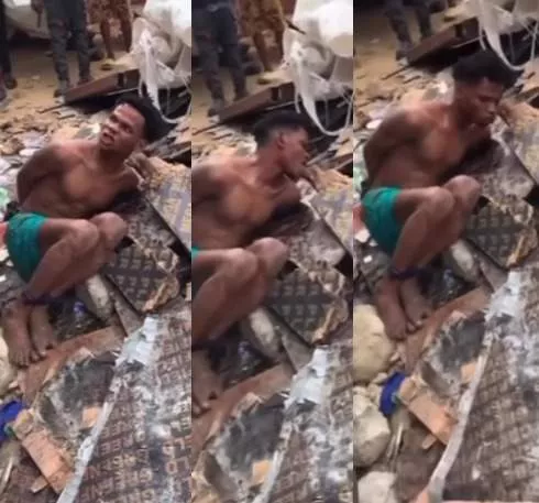 Traders call for help after a young man ''ran mad'' at Tejuosho Market in Lagos