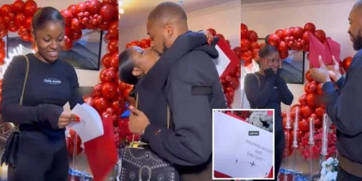 BBNaija star, Sheggz pulls massive birthday surprise on his lover, Bella, as she turns 26 (video)