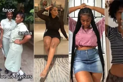 Childhood friends stun Nigerians as they show off their transformation after 3 years (Video)