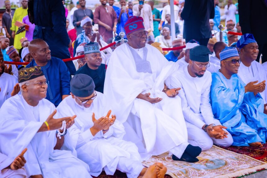 Tinubu, Gbajabiamila, Fashola, others at the Dodan Baracks Praying Ground