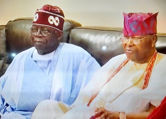 President Bola Tinubu and Oba Sikiru Adetona