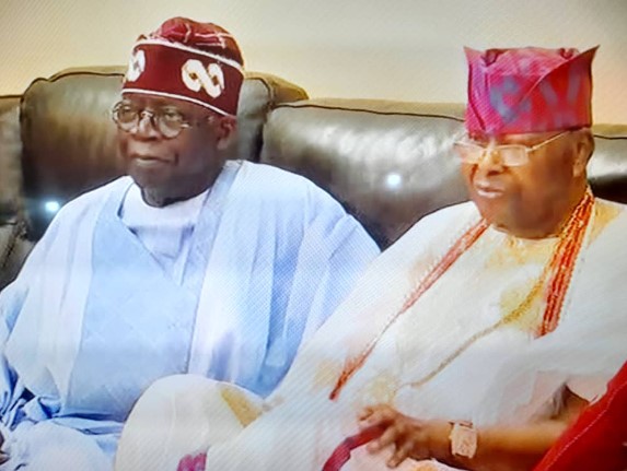 President Bola Tinubu and Oba Sikiru Adetona