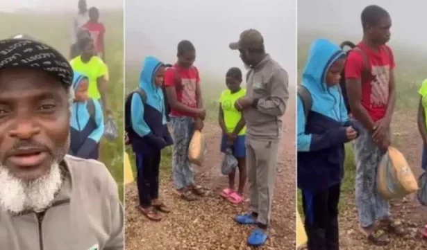 Children who trek from Cameroon to Nigeria to acquire knowledge, evoke heartfelt reactions (Video)