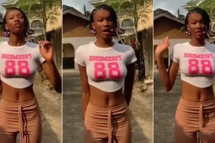 "I don't have a baby bump" - Lady who's 5 months pregnant shows off very flat tummy (Video)