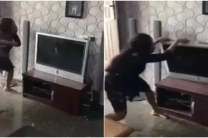 Nigerian lady destroys boyfriend