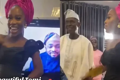 Beautiful Yoruba lady goes digital, does her wedding introduction online