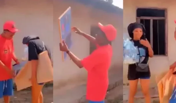 Lady goes all out to celebrate her man for promoting her from side chic to main chic