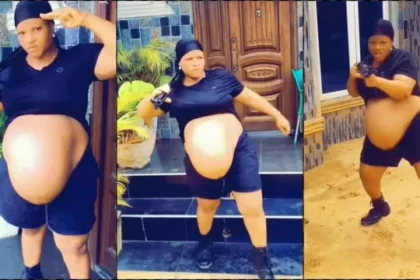 Expectant mother causes a buzz as she flaunts pregnancy