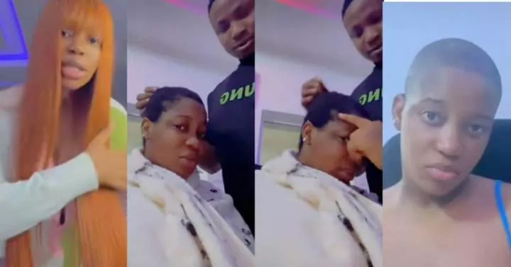 "He said he is a professional barber" - Wife laments as she shows off low-cut her husband did for her