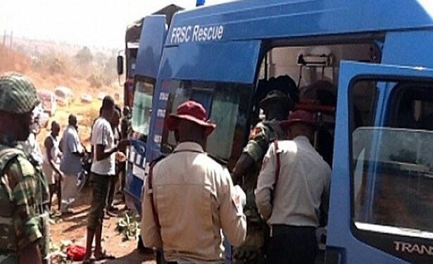 FRSC rescue team at a road accident scene