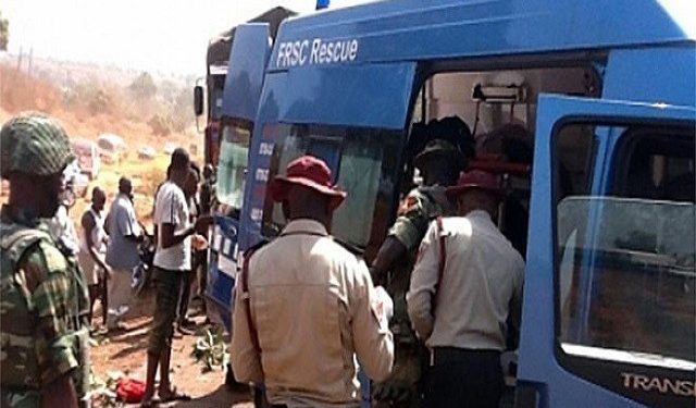 FRSC rescue team at a road accident scene