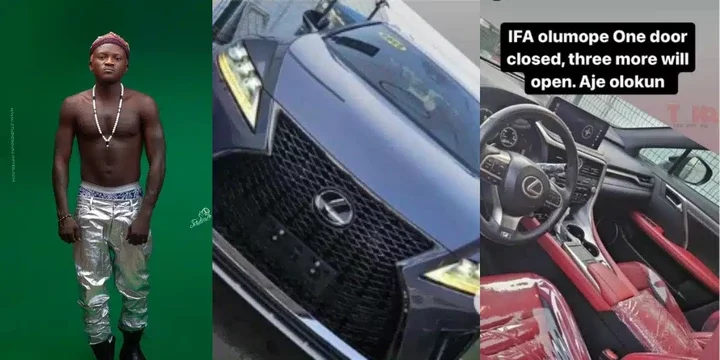 "When one door closes, three more will open" - Portable purchases brand new Lexus reportedly worth over 30 million naira