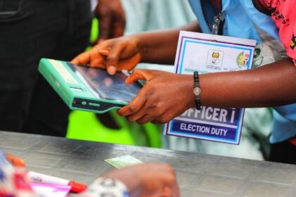 An INEC officer with the BVAS