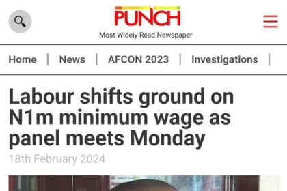 Today's Headlines:Labour shifts ground on N1m minimum wage as panel meets Monday, Portable cries out over studio robbery