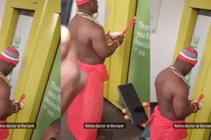 A powerful native doctor raids a bank with Juju to help customers obtain entrance (WATCH)