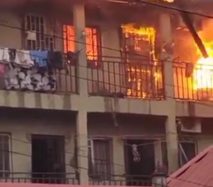 Fire guts storey building in Lagos