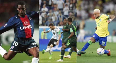 Jay-Jay Okocha snubs Messi, Ronaldo, Neymar as he picks the player who dribbles better than him (Video)