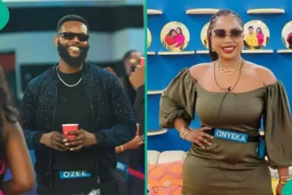 BBNaija S9: Reactions as Ozee finally kisses Onyeka during pool party (Video)