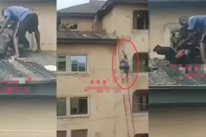 Enugu brothers demanding financial settlement from father on roof rescued by residents