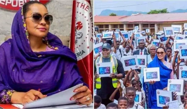 Senator Natasha donates 700 computers to Kogi school